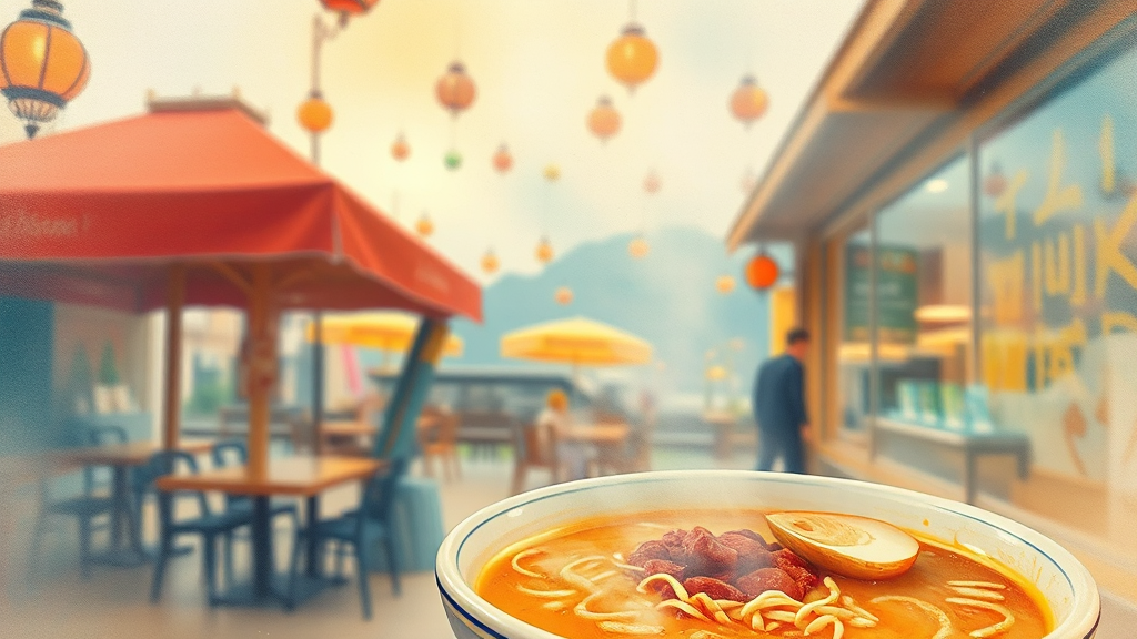 라면랜드, 어디에 있나요? (watercolor 스타일)