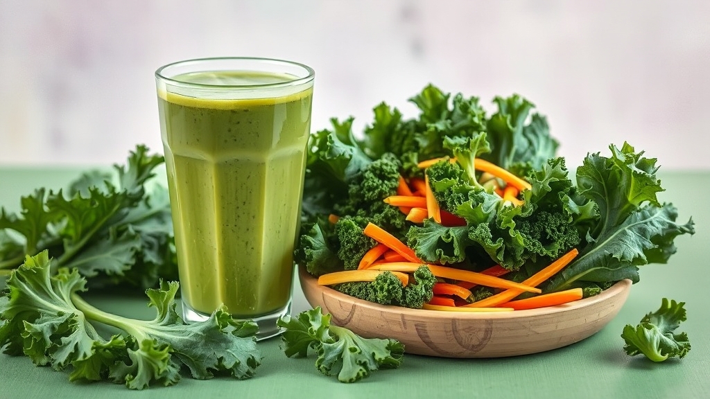 컬리케일 섭취법 (watercolor 스타일)