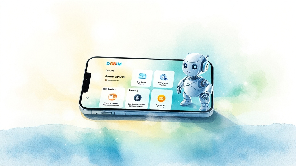 인터넷뱅킹 및 모바일 앱 활용 (watercolor 스타일)