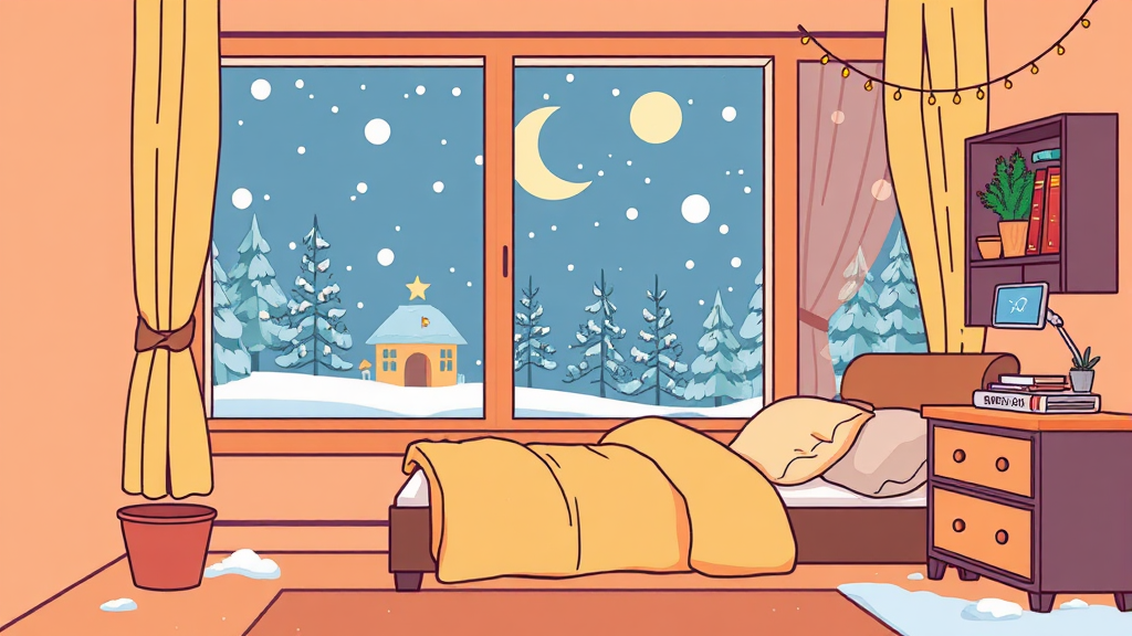 겨울철 불면증 완벽 극복 가이드 3 겨울철 수면 문제 원인 (cartoon 스타일)