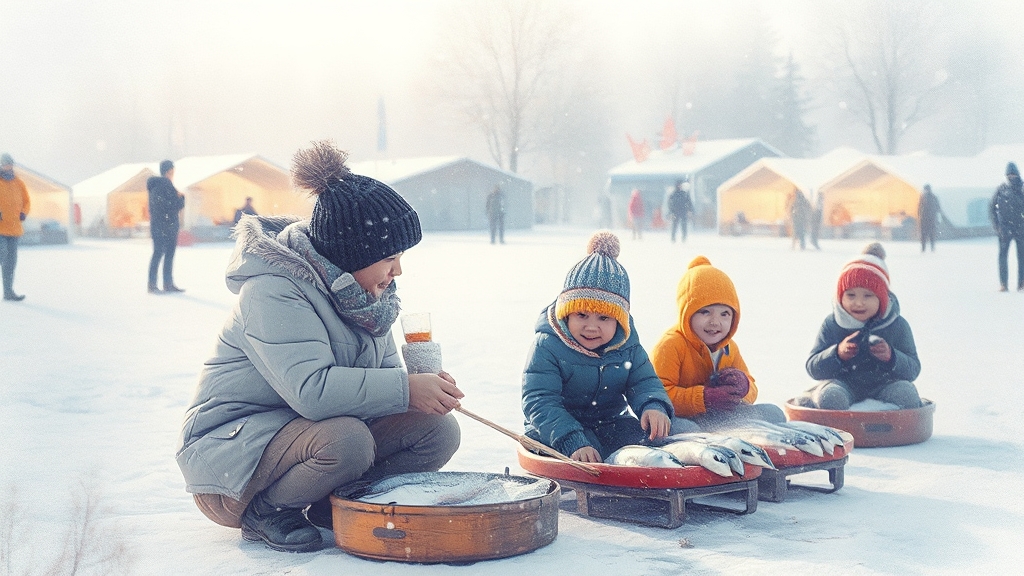평창 송어 축제 (watercolor 스타일)