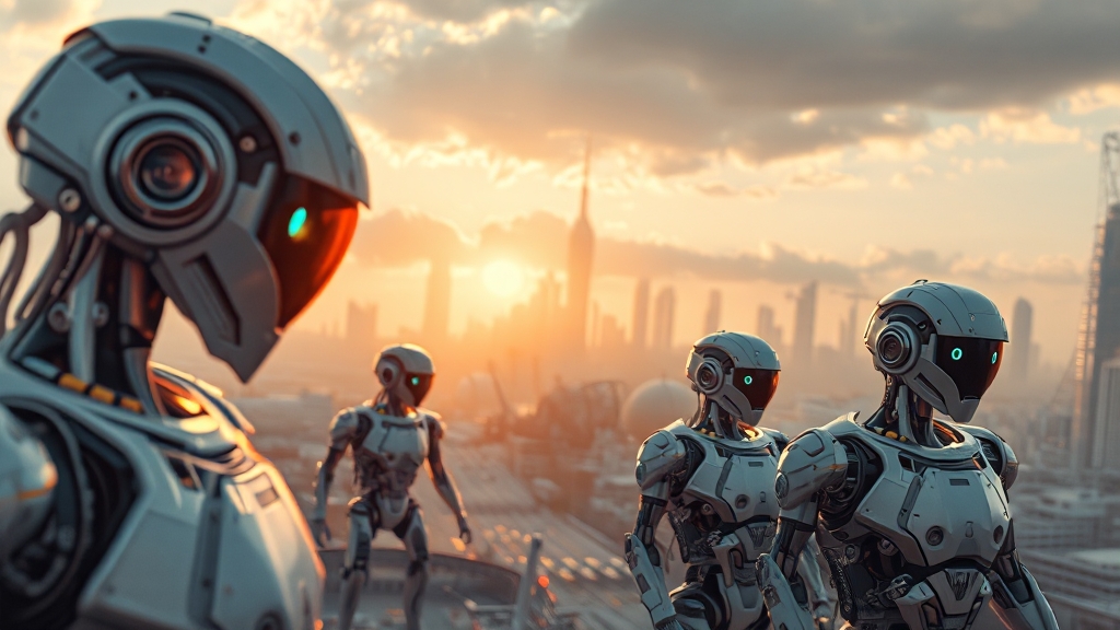 AI 로봇의 다양한 활용 분야 (realistic 스타일)