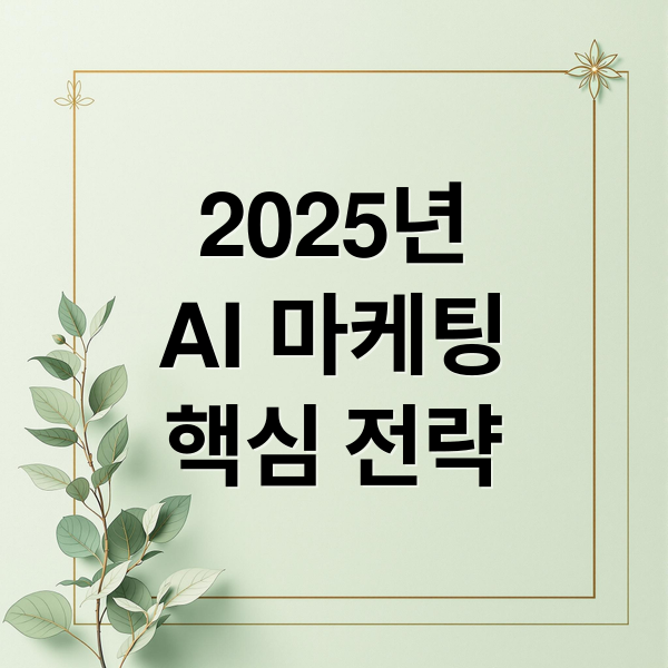 2025년
AI 마케팅
핵심 전략 (2025 상반기 마케팅 트렌드)