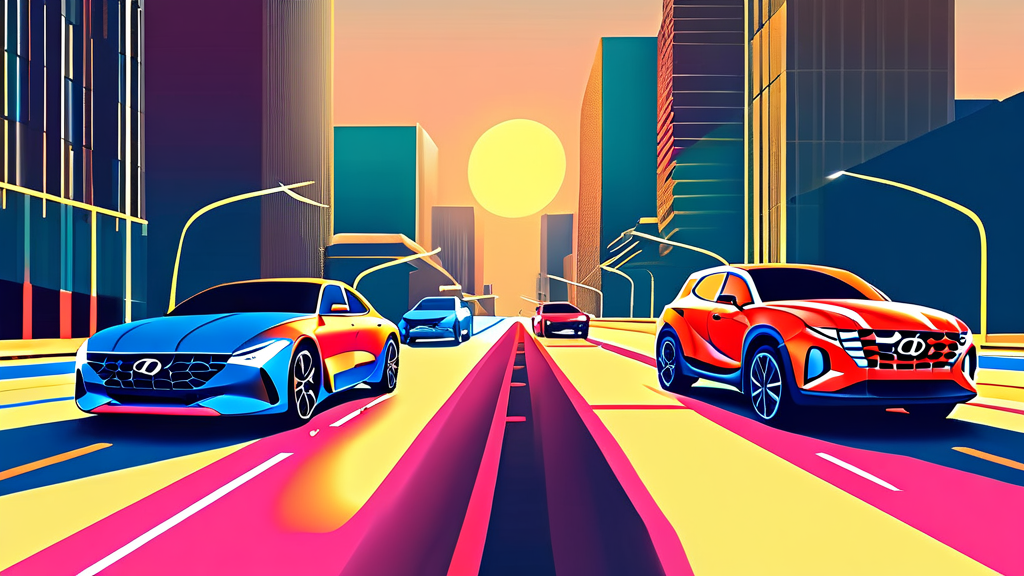 현대 자동차 선택 가이드: 용도별 최적 모델 찾기 (illustration 스타일)