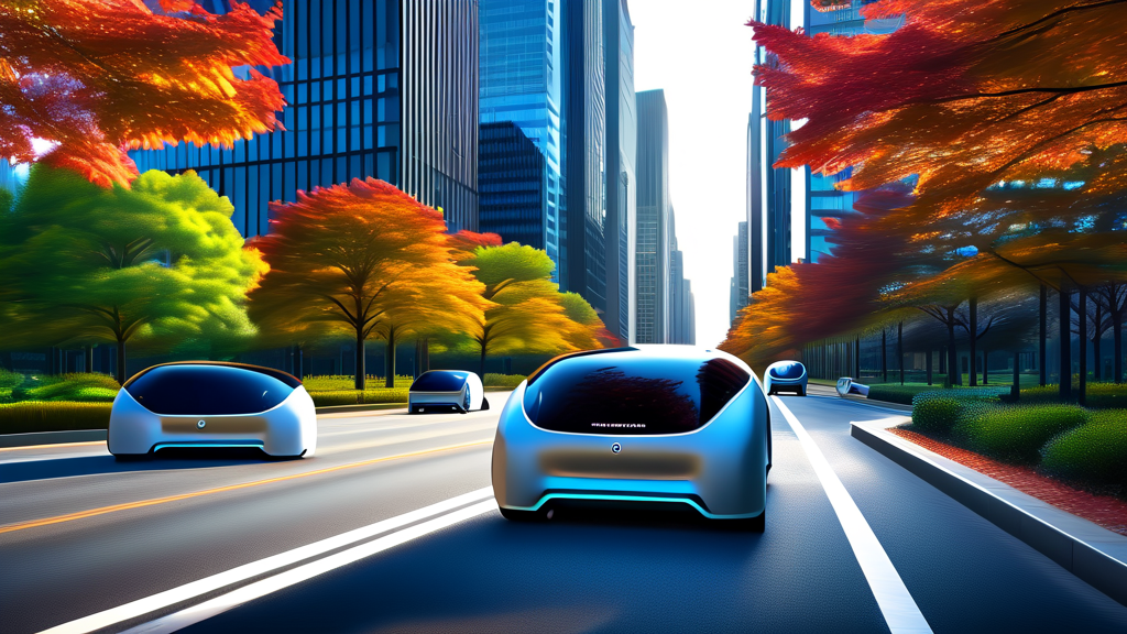 미래 모빌리티: 자율주행 및 로봇 분야 투자 (realistic 스타일)