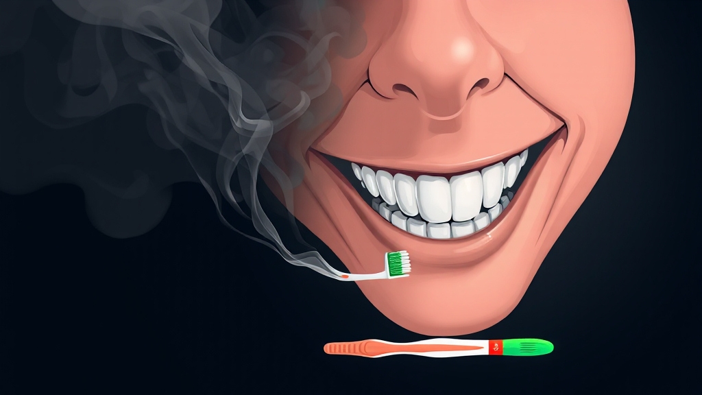 니코틴 입 냄새, 어떻게 없앨까? (illustration 스타일)