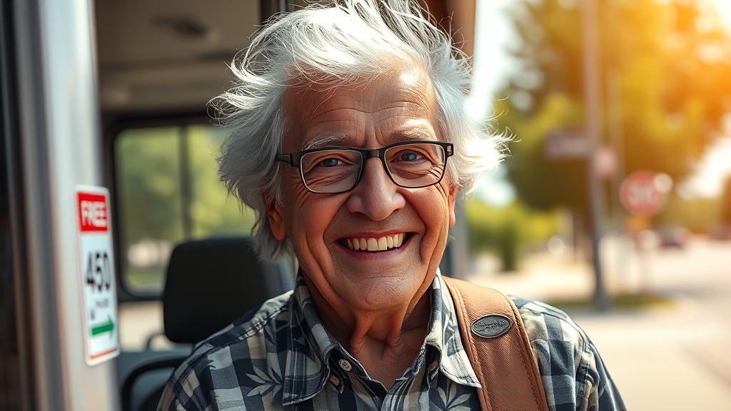 65세 이상 교통비 지원 정책 (realistic 스타일)