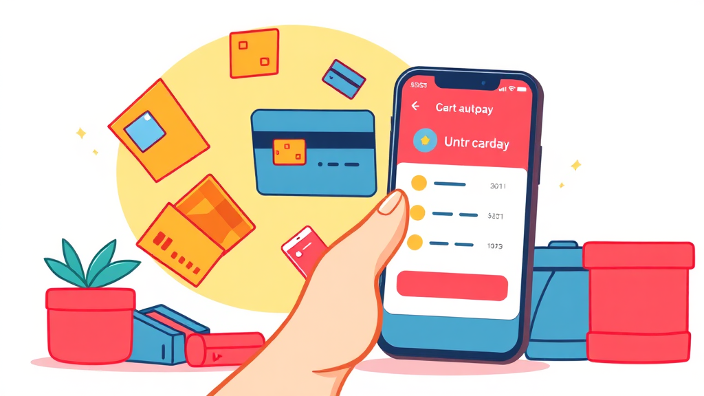 자동납부 & 포인트 통합 관리 (cartoon 스타일)