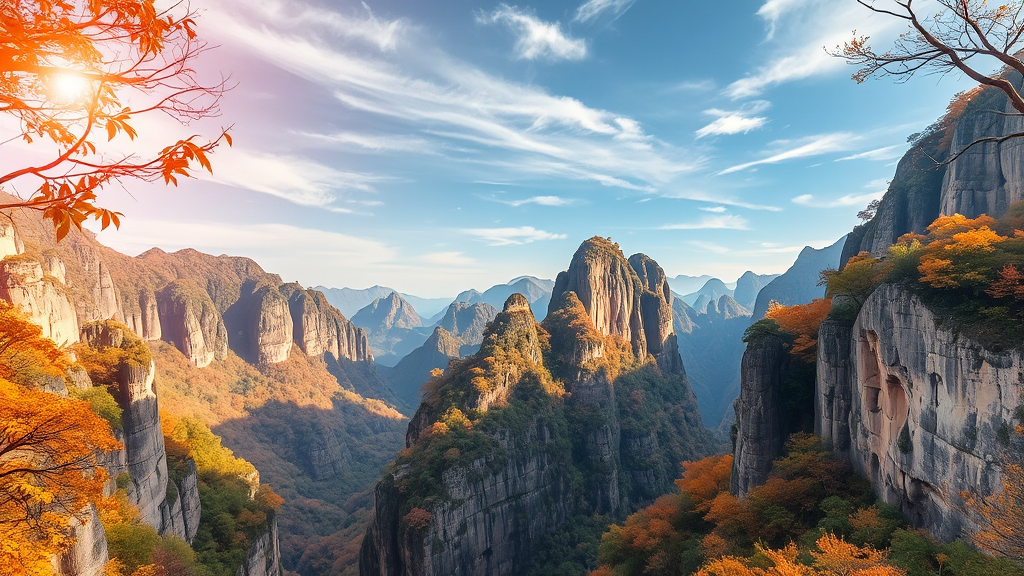 장가계 연중 날씨 & 기온 변화 (realistic 스타일)