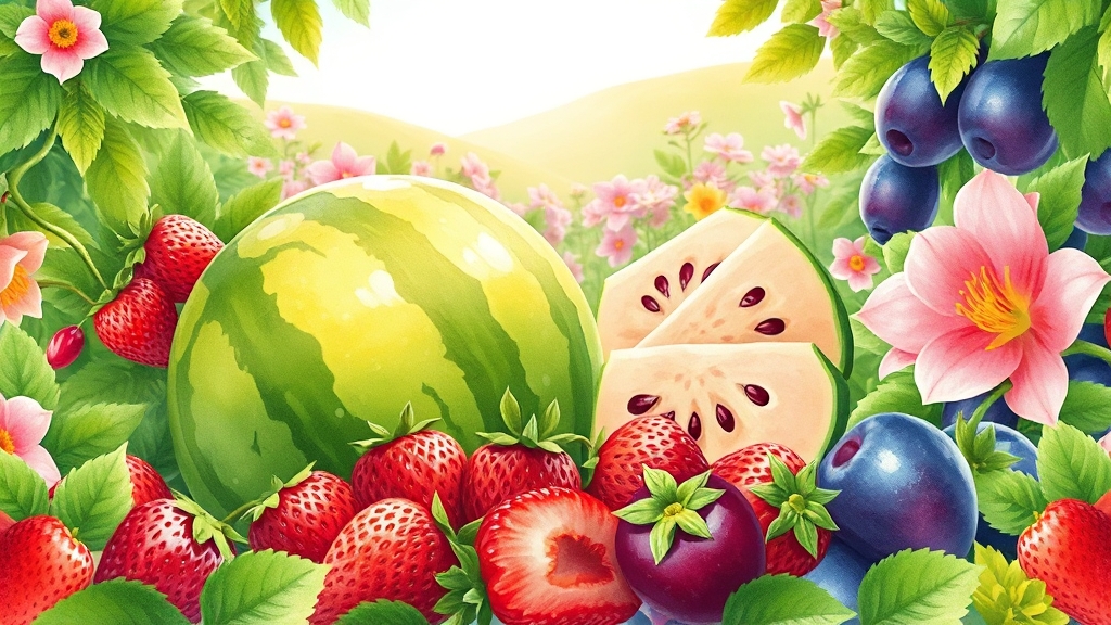 5월 제철 과일, 맛과 영양 가득! (illustration 스타일)
