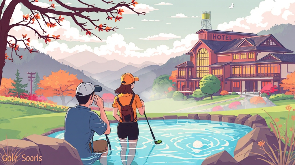 숙소는 어디가 좋을까? 호텔 vs 골프텔 (illustration 스타일)