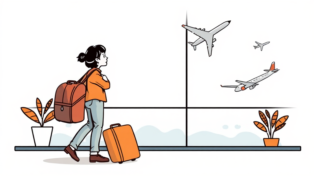 갑작스러운 항공편 결항, 당황하지 않는 대응 요령 (illustration 스타일)