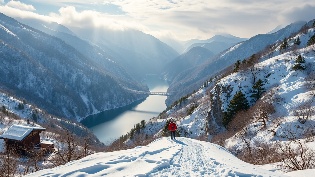 설경 명소 소개 (realistic 스타일)