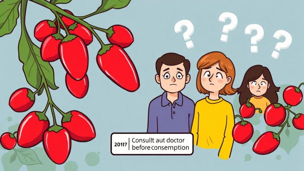 구기자 섭취 시 주의사항은 무엇일까요? (cartoon 스타일)