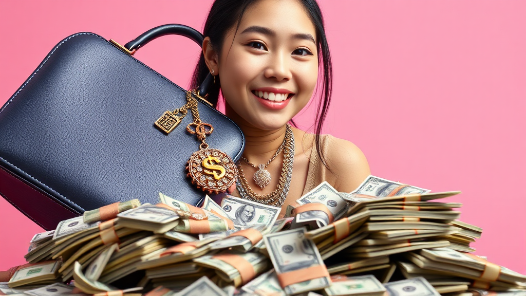 중고 명품, 어떻게 팔까? (realistic 스타일)