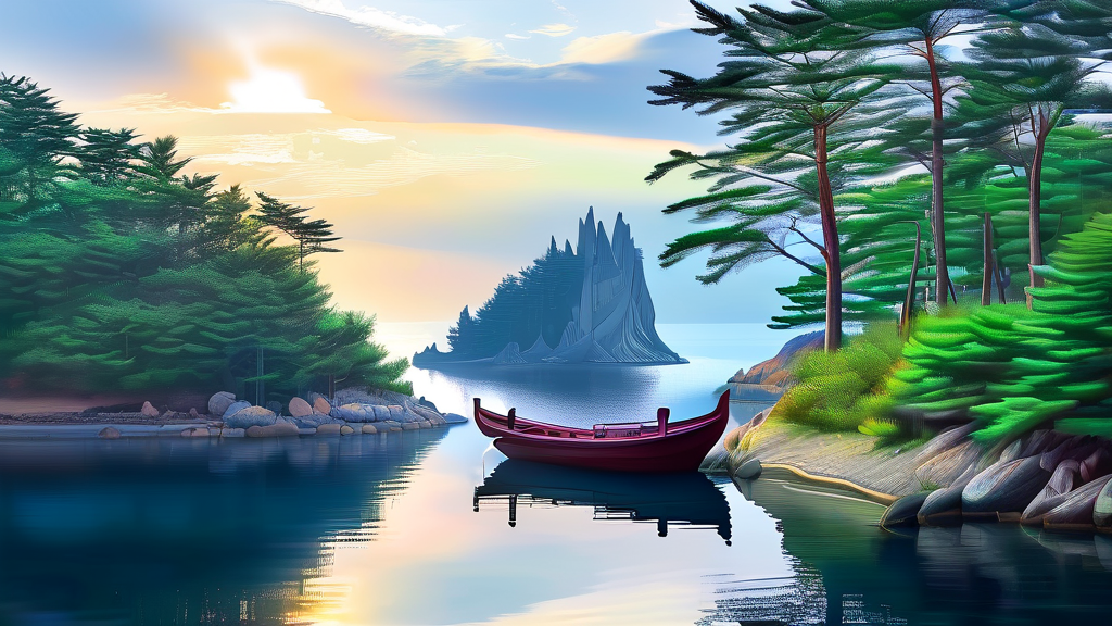 섬처럼 고립된 절경, 청령포의 자연 (realistic 스타일)