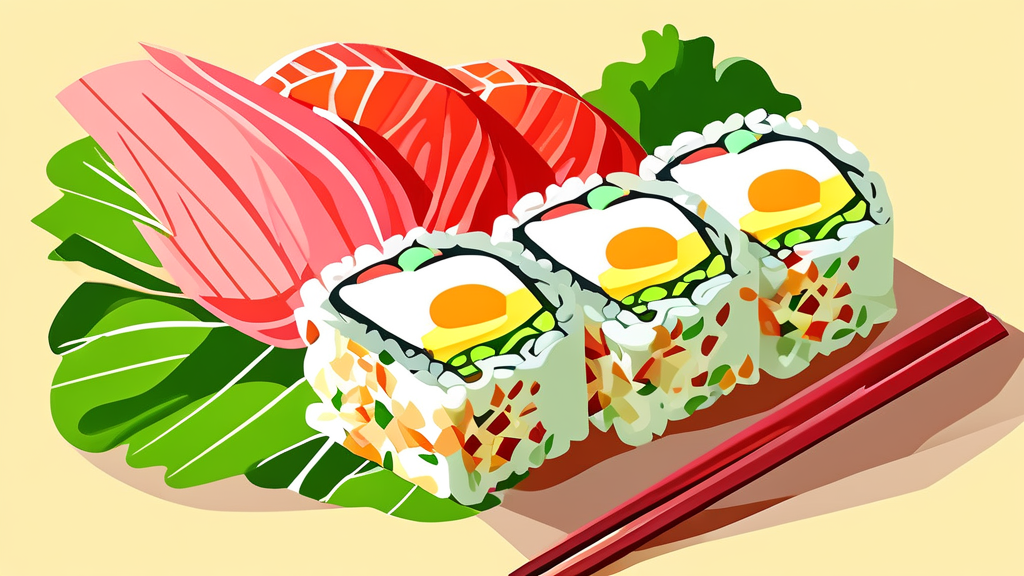 궁채 김밥의 특별한 식감과 매력 탐구 (illustration 스타일)
