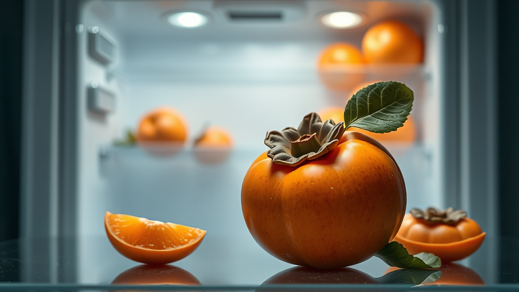 홍시 보관 방법: 냉장 vs 냉동 (realistic 스타일)