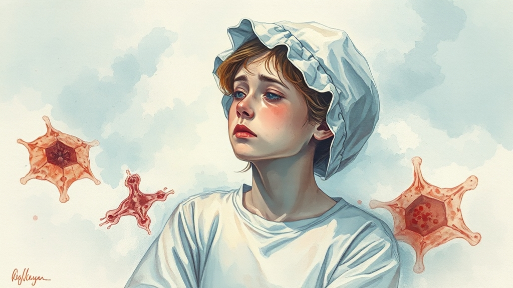 대상포진 통증: 원인과 완화법 (watercolor 스타일)
