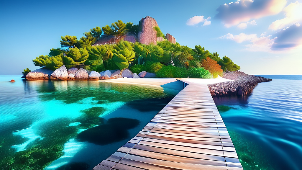 숨겨진 명소 발견, 산책하듯 즐기는 고군산군도 (realistic 스타일)