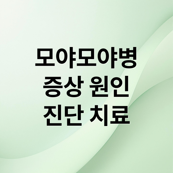 모야모야병
증상 원인
진단 치료 (모야모야병 증상 원인 치료)