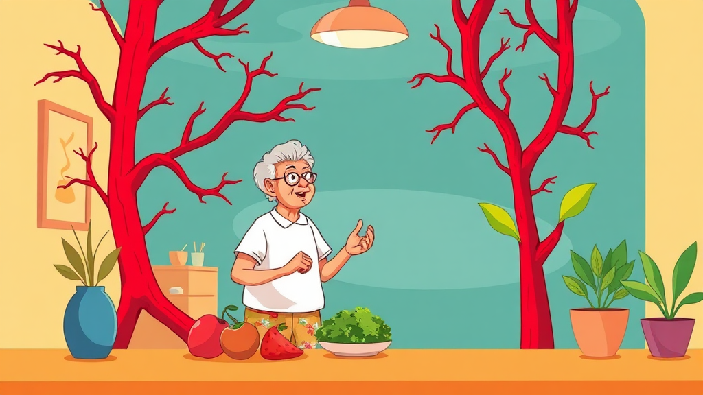 뇌졸중 예방 위한 경동맥 관리 (cartoon 스타일)