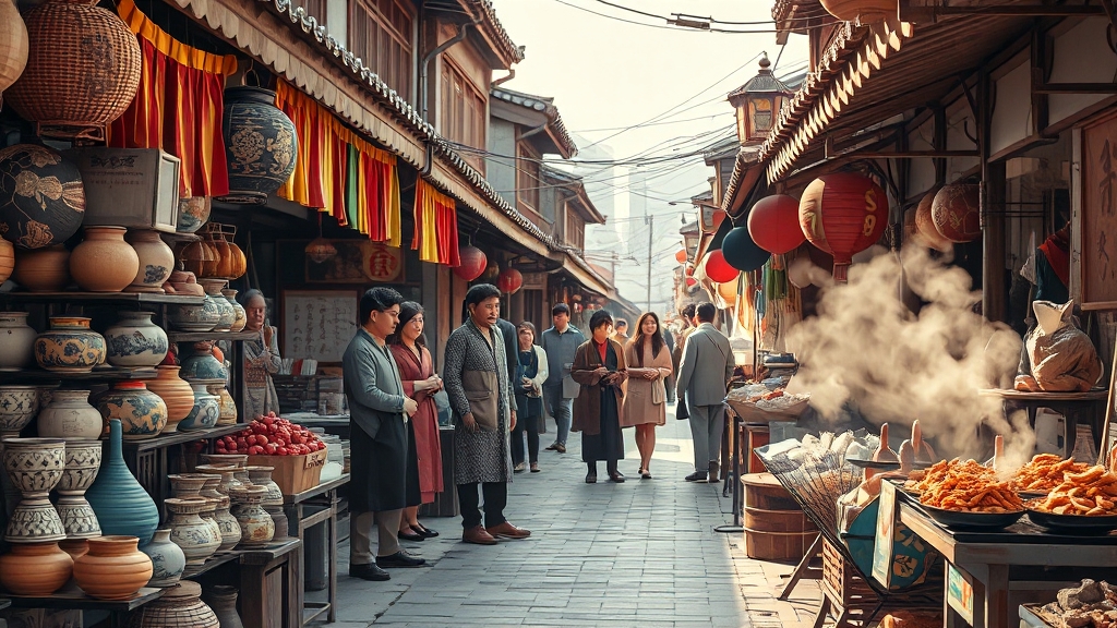 동묘 시장 방문 가이드 (realistic 스타일)