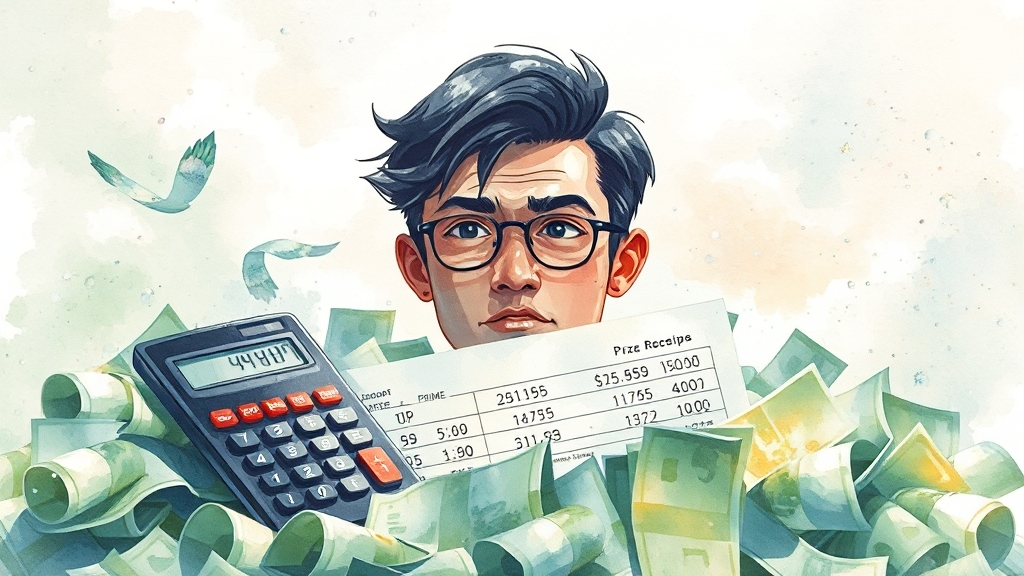 당첨금 수령 방법 & 유의사항 (watercolor 스타일)