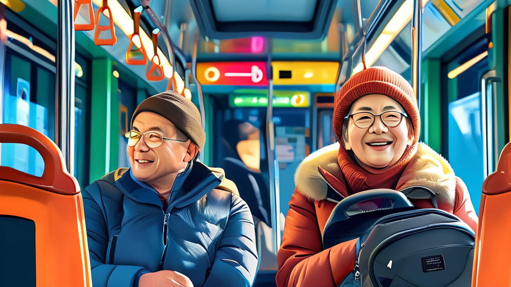 토스 버스카드와 함께하는 스마트한 대중교통 이용 (realistic 스타일)