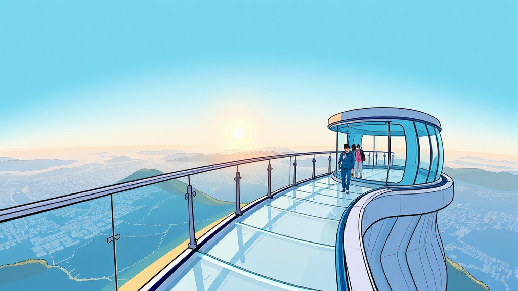 스카이워크 체험 & 절경 감상 (illustration 스타일)
