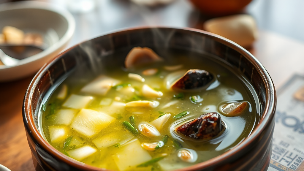 매생이국 맛을 살리는 특별한 팁 (realistic 스타일)