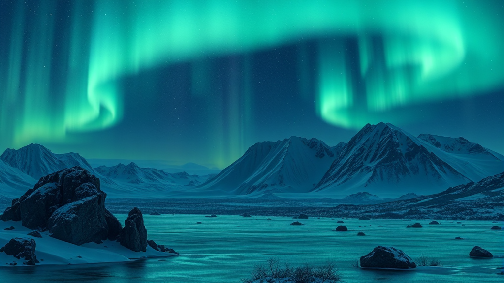 신비로운 북극의 감동을 그대로: 인스파이어 오로라쇼 체험 (realistic 스타일)