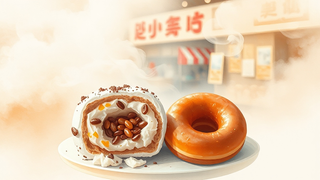 모란시장 명물 떡집 (watercolor 스타일)