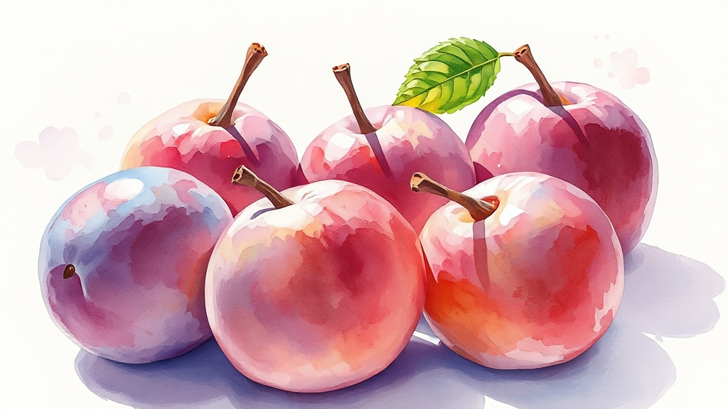 매실 세척 및 전처리 방법 (watercolor 스타일)