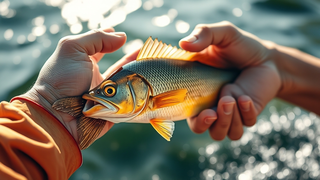 물고기를 잡는 방법 (손, 낚시)에 따른 꿈 의미 (realistic 스타일)