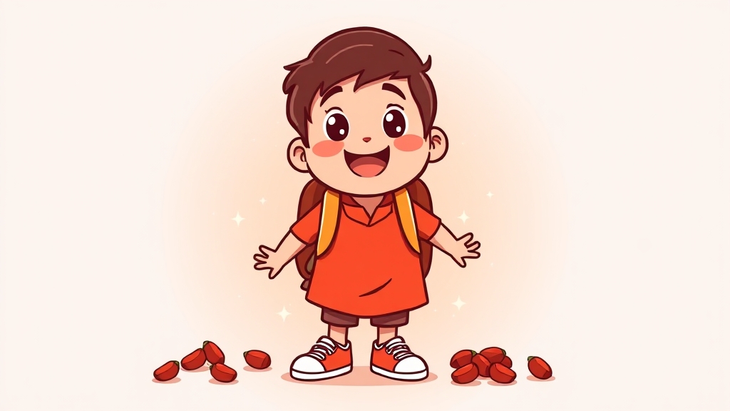 구기자의 대표적인 효능 (cartoon 스타일)