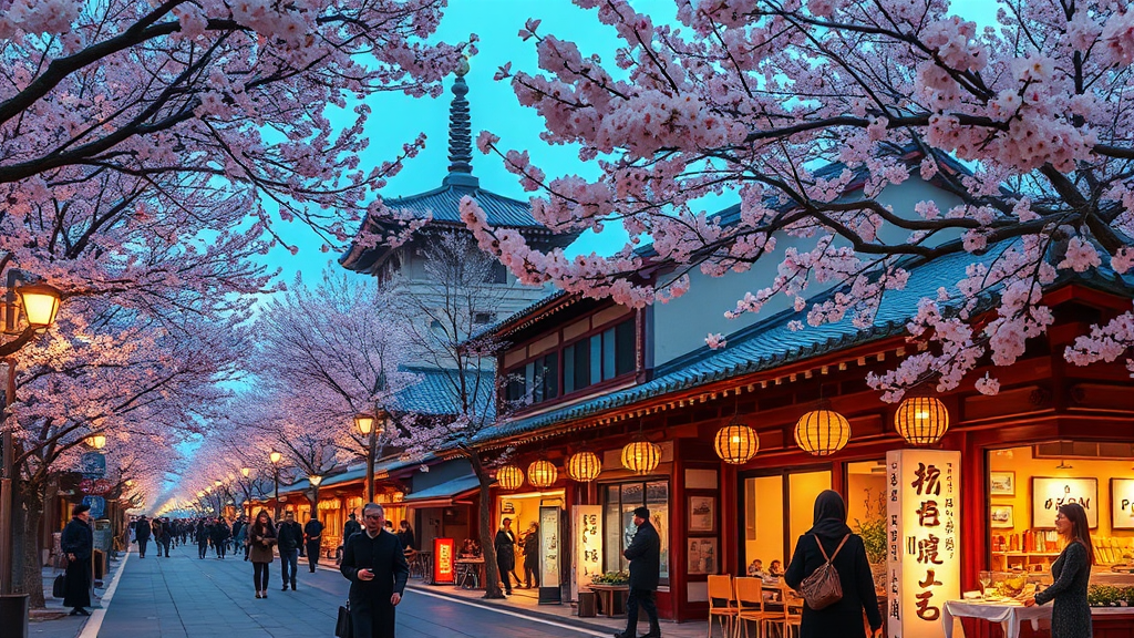 벚꽃과 함께하는 특별한 경험: 축제 및 이색 명소 (realistic 스타일)