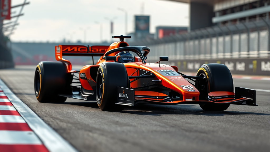 맥라렌 F1 팀의 역사와 미래 전망 (realistic 스타일)