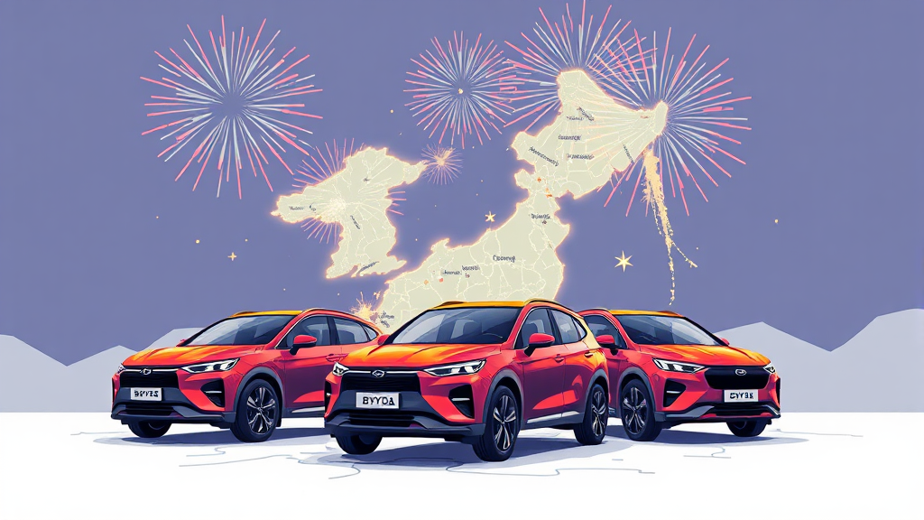 BYD 전기차 한국 시장 진출 과정 일러스트