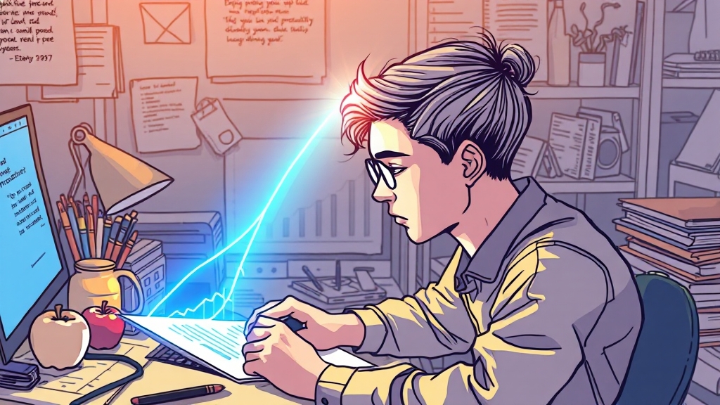 딥 워크 효과 분석 (illustration 스타일)