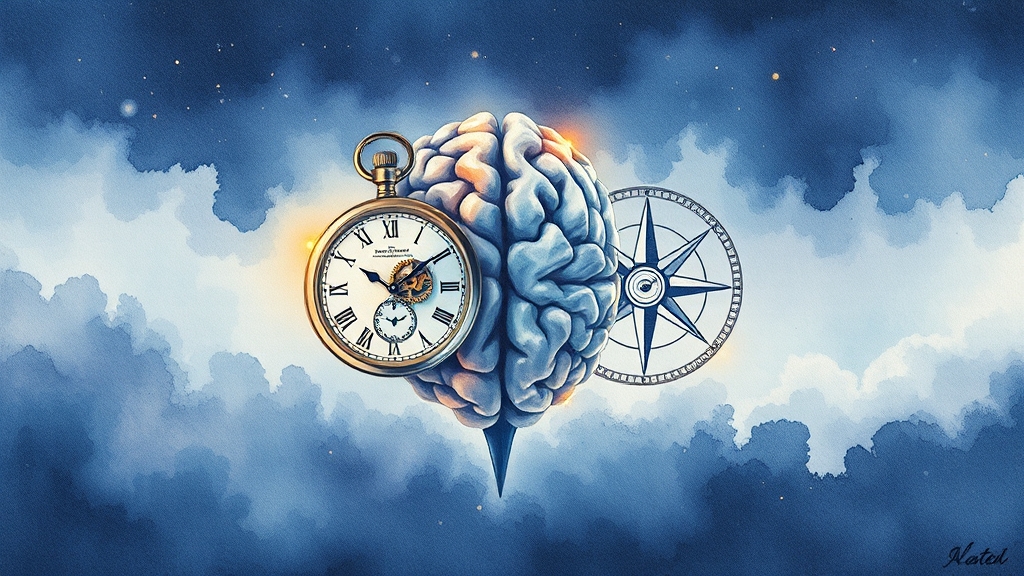 T vs F, P vs J: 핵심 차이점 (watercolor 스타일)