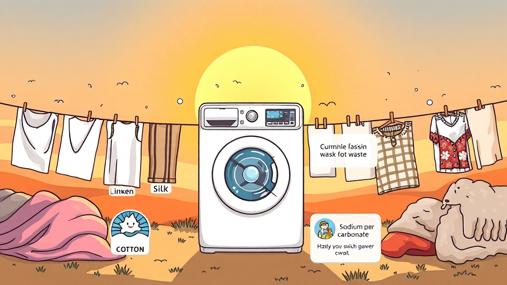 소재별 주의사항 및 관리법 (cartoon 스타일)