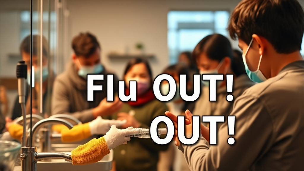 독감 예방 및 관리, 어떻게 해야 할까? (realistic 스타일)