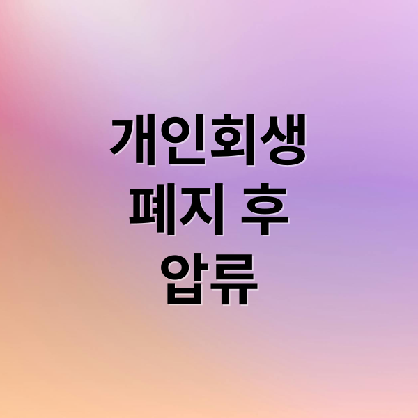 개인회생
폐지 후
압류 (개인회생 폐지 압류)