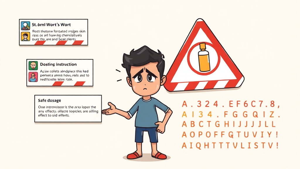 세인트존스 워트 복용 시 주의사항 (cartoon 스타일)
