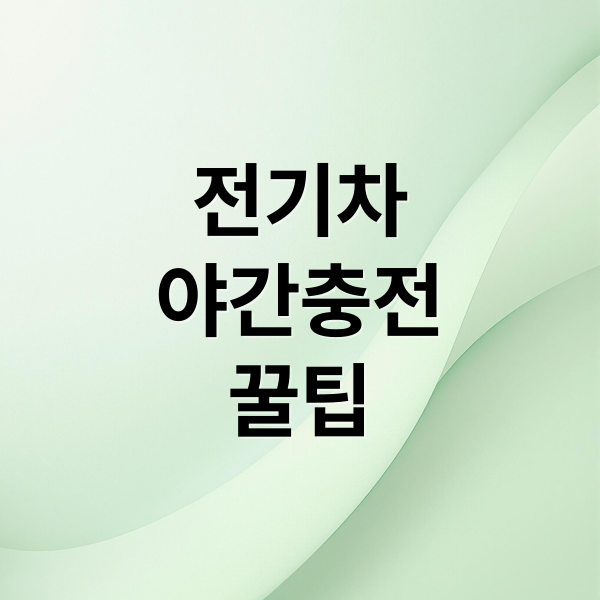 전기차
야간충전
꿀팁 (전기차 야간 충전 전략)