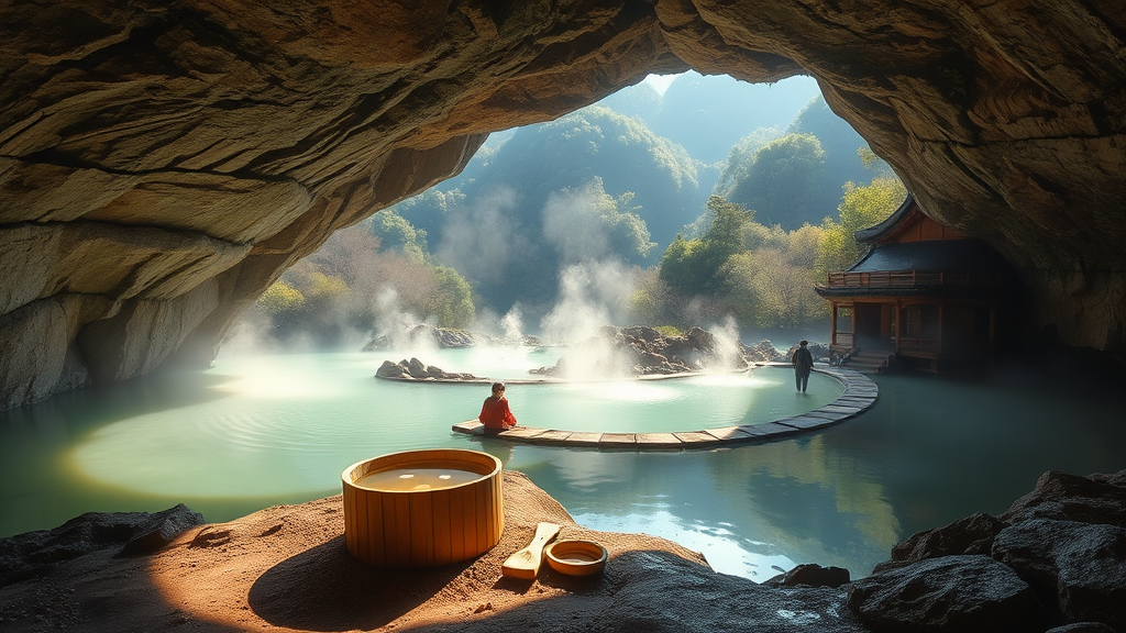 활옥동굴 방문 후기 및 주변 관광지 (realistic 스타일)