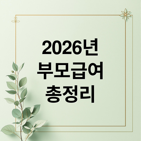 2026년
부모급여
총정리 (부모급여 2026, 월 얼마까지 지원받나?)