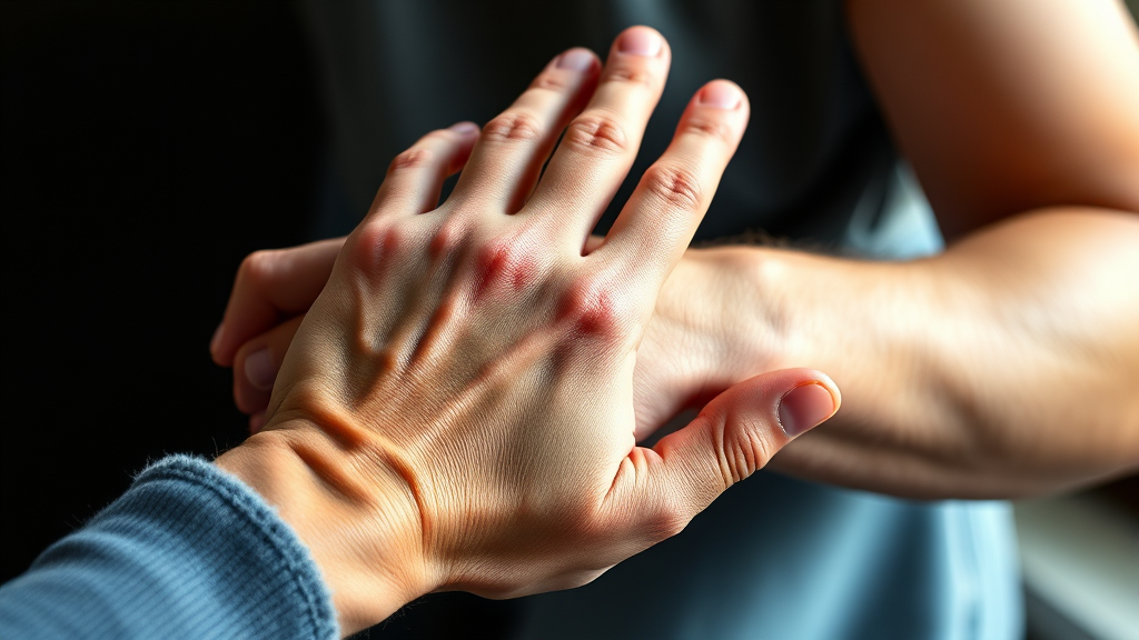 류마티스 관절염, 어떤 증상에 주목해야 할까요? (realistic 스타일)