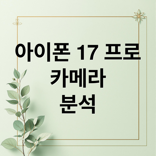 아이폰 17 프로
카메라
분석 (아이폰 17 프로 카메라)